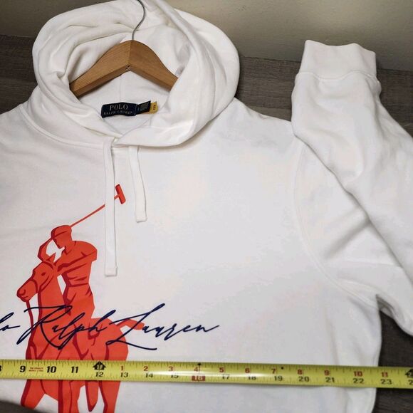 Polo Ralph Lauren Big Pony Hoodie Sweatshirt Spellout Men's Size Large - Picture 8 of 10
